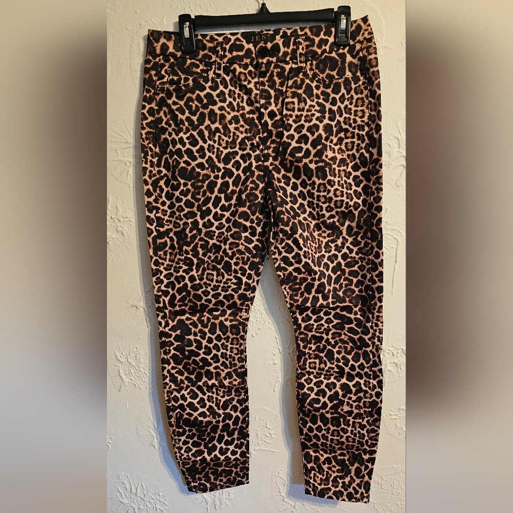 JEN7 Mankind Leopard Print Ankle Skinny Leg Women's Jeans NWT 10
